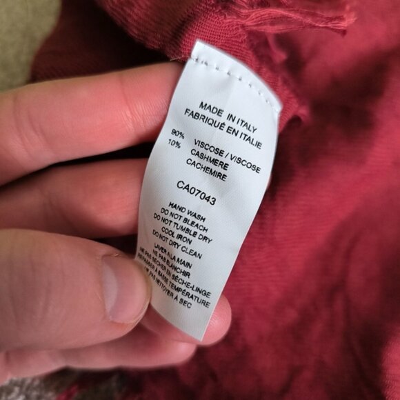 Boutique Premium Cashmere Made In Italy Fringe Boho Chic Glam Feminine Scarf - Picture 6 of 9